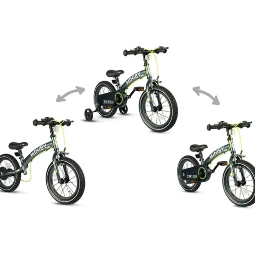 Qplay Miniby 3-in-1 kinderfiets – Grijs