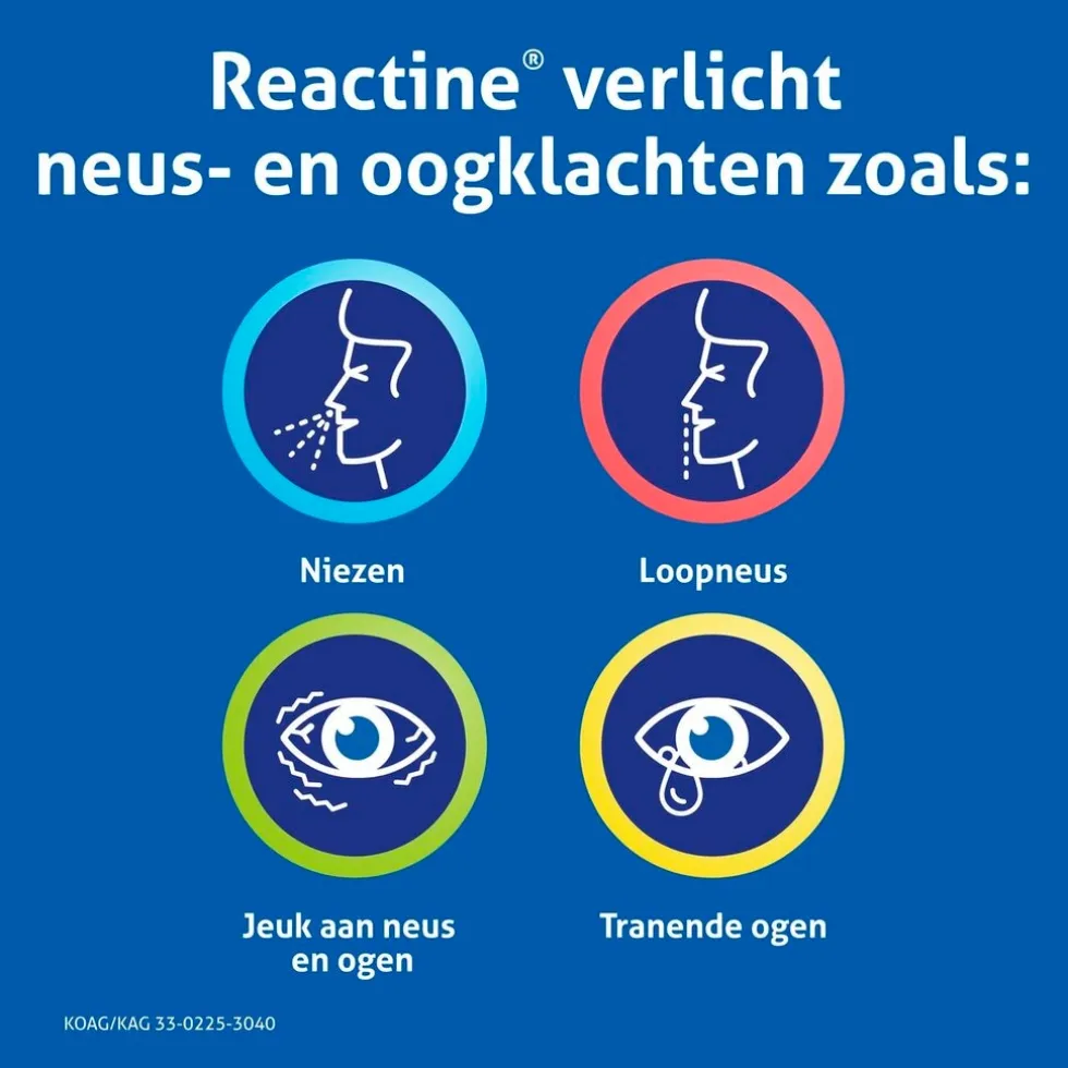 Reactine Cetirizine 10mg Filmomhulde Hooikoortstabletten