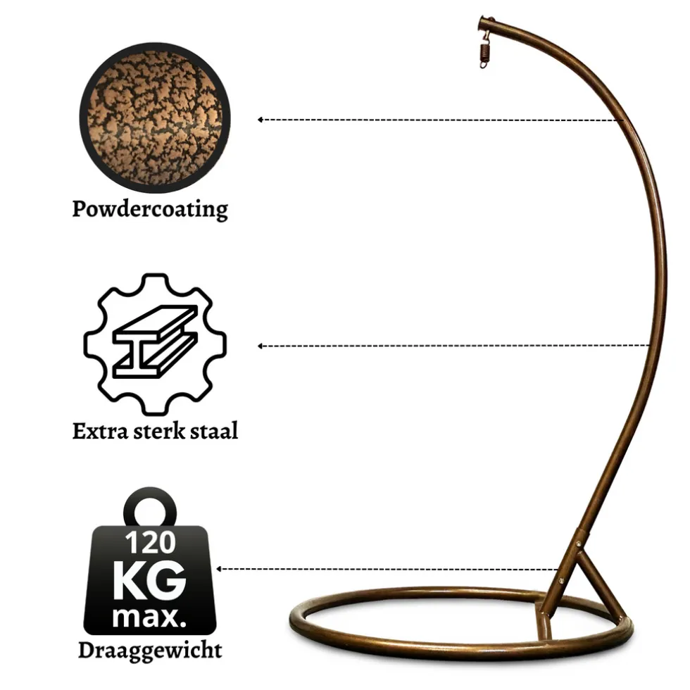 Rijoka Hangstoel Eggy Twisted Schommelstoel Rattan Lounge Tuinstoel