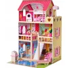 Rijoka Houten Poppenhuis LED Verlichting Meubelset 15pcs 3 Verdiepingen