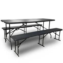 Rijoka Inklapbare Picknicktafel Set Houtlook Design Klaptafel Biertafel