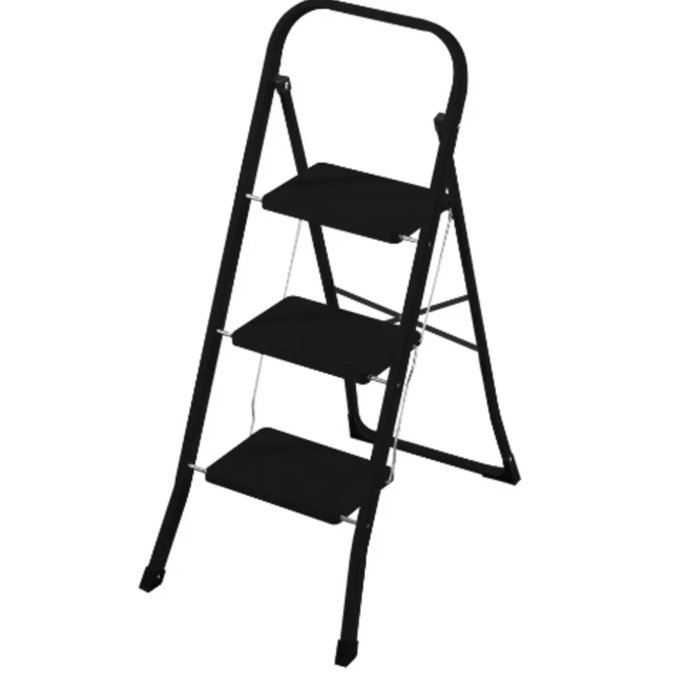 Rijoka Keukentrap Inklapbaar 3 Treden Huishoudtrap Anti Slip Treden