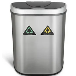 Rijoka Prullenbak met Sensor Dubbel 70 Liter RVS Soft Close Vingerafdrukvrij