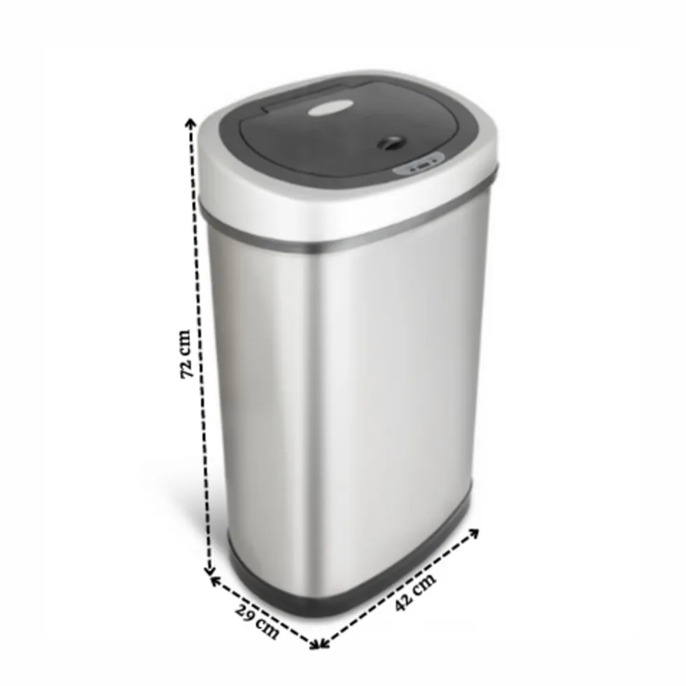 Rijoka Prullenbak Sensor 50 Liter RVS Soft Close Vingerafdrukvrij