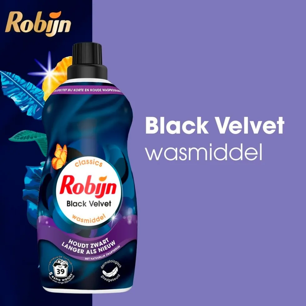 Robijn Classics Klein & Krachtig Black Velvet Vloeibaar Wasmiddel