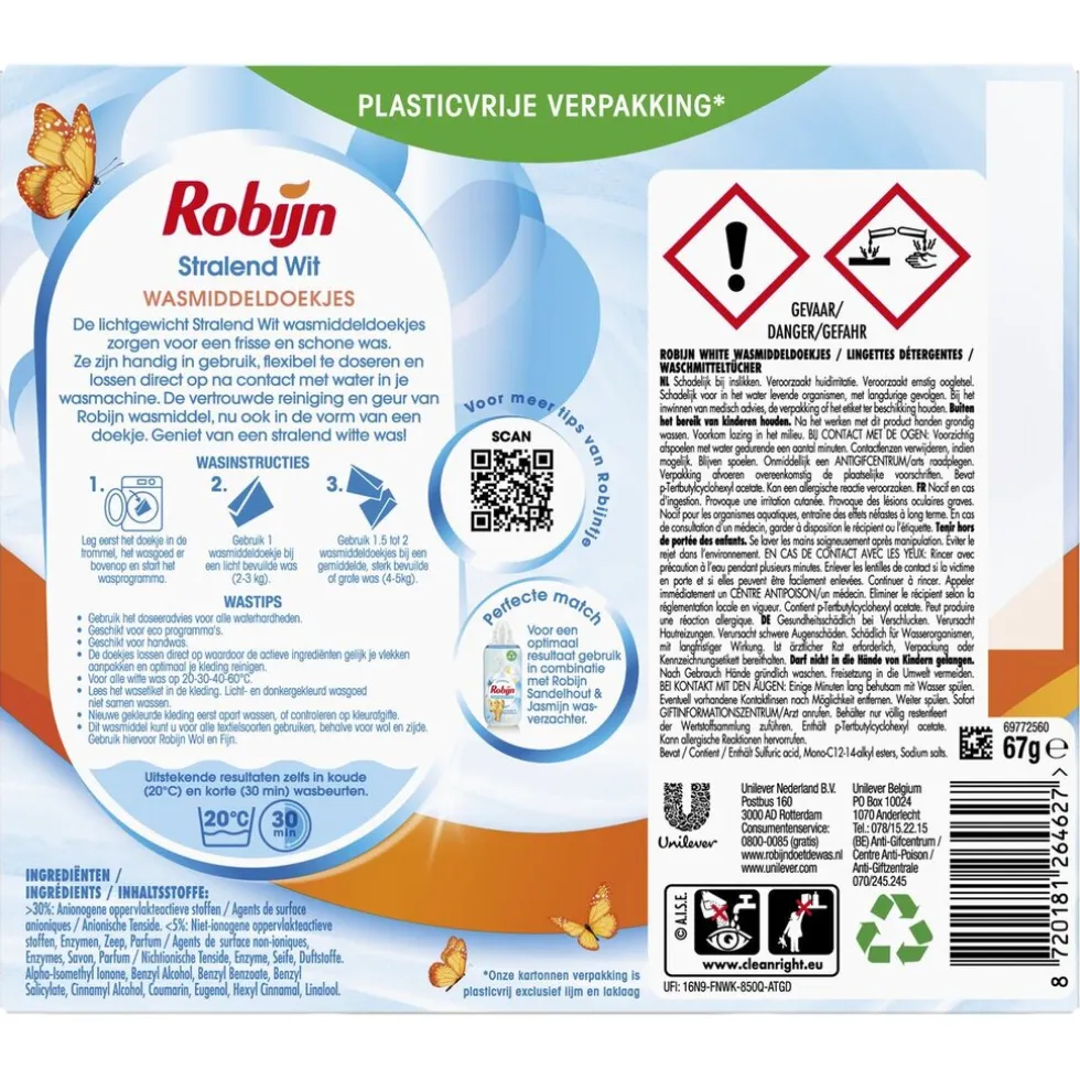 Robijn White Wasmiddeldoekjes