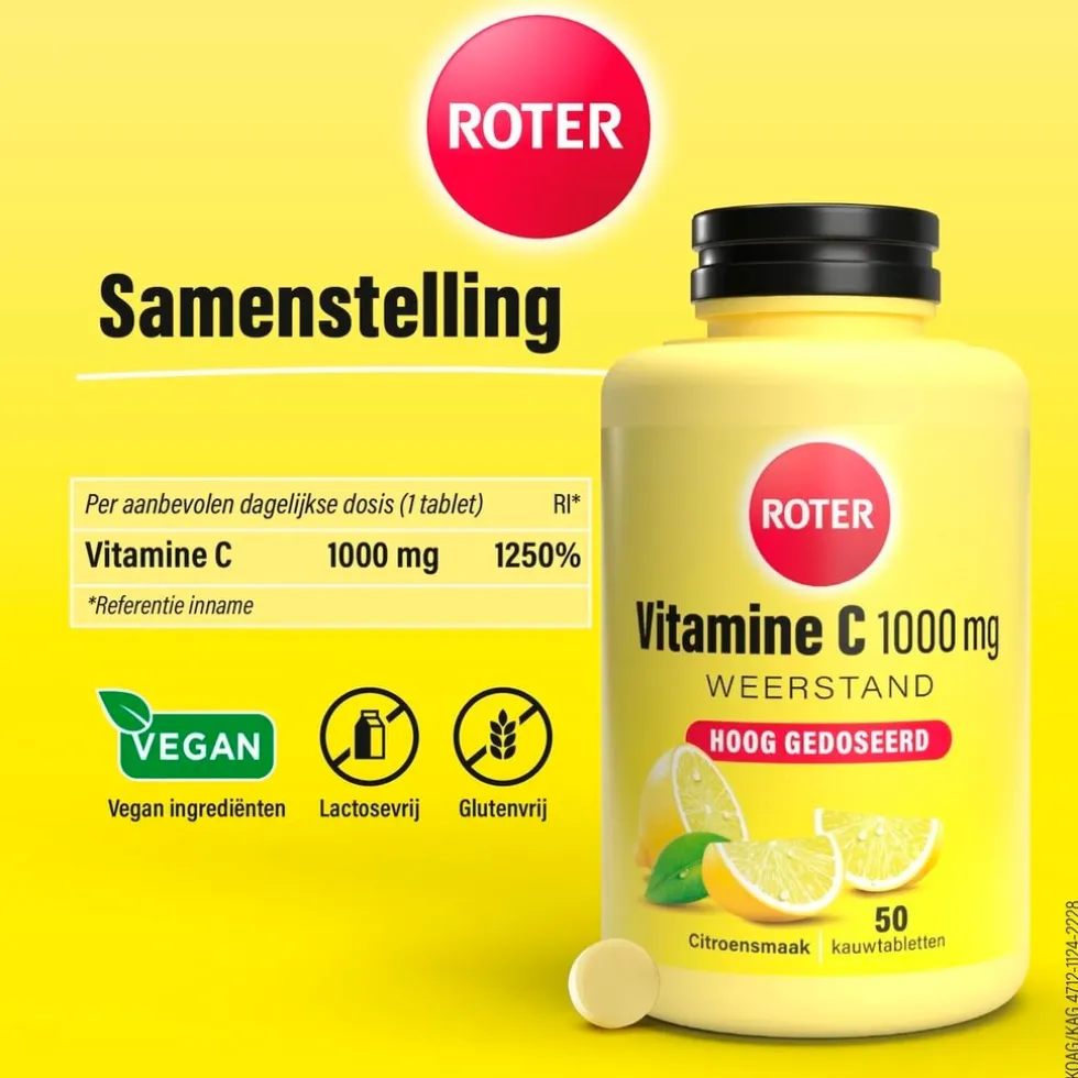 Roter Vitamine C 1000 mg Sterk Kauwtabletten