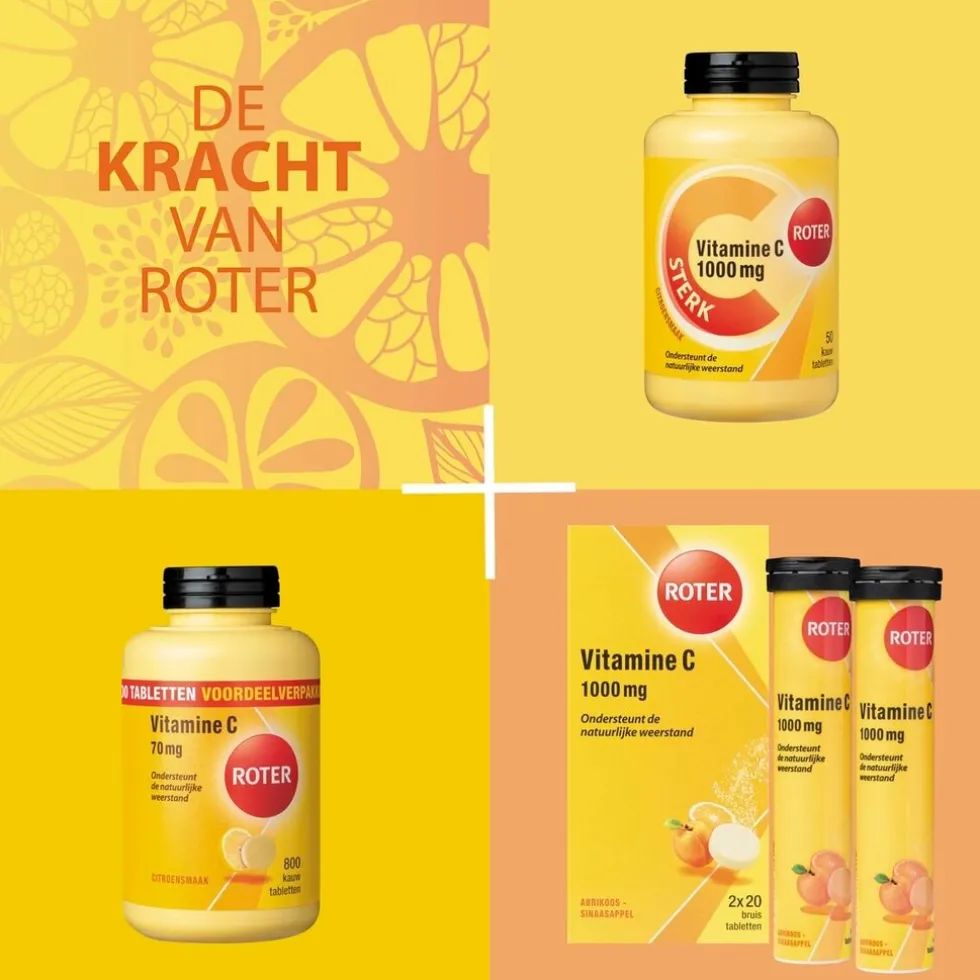 Roter Vitamine C 1000 mg Sterk Kauwtabletten