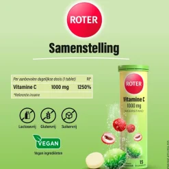 Roter Vitamine C 1000mg Lime Lychee Bruistabletten