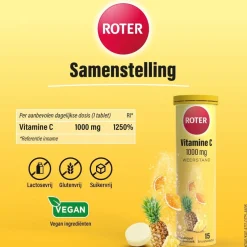 Roter Vitamine C 1000mg Sinaasappel Ananas Bruistabletten