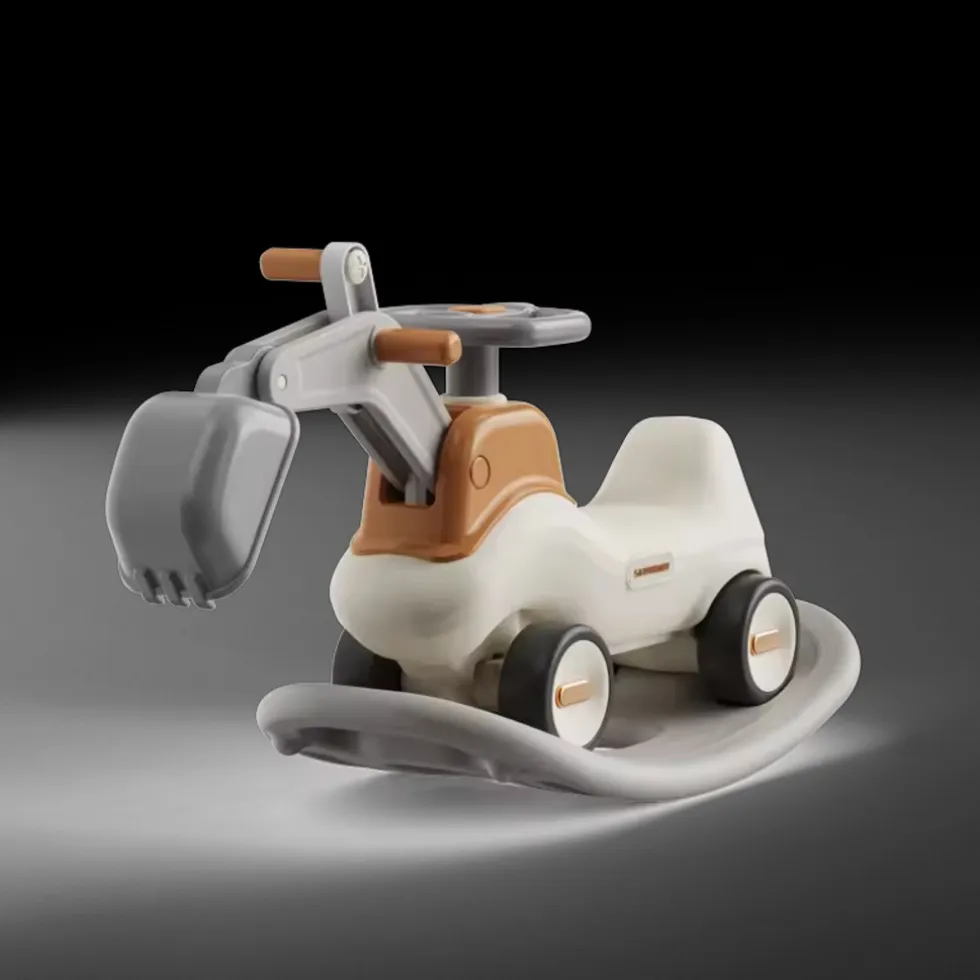 Russle Hobbelfiguur 2 in 1 Loopwagen in model Graafmachine