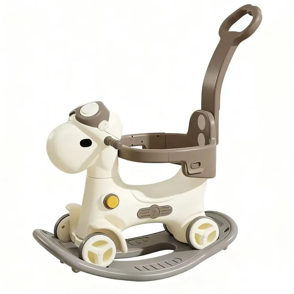 Russle Luxe Hobbeldier/Loopwagen met duwstang