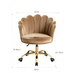 Russle Velvet Schelp Bureaustoel