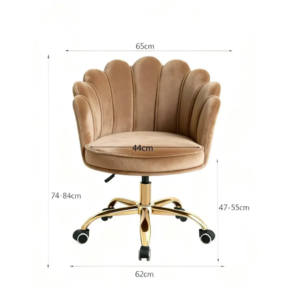 Russle Velvet Schelp Bureaustoel