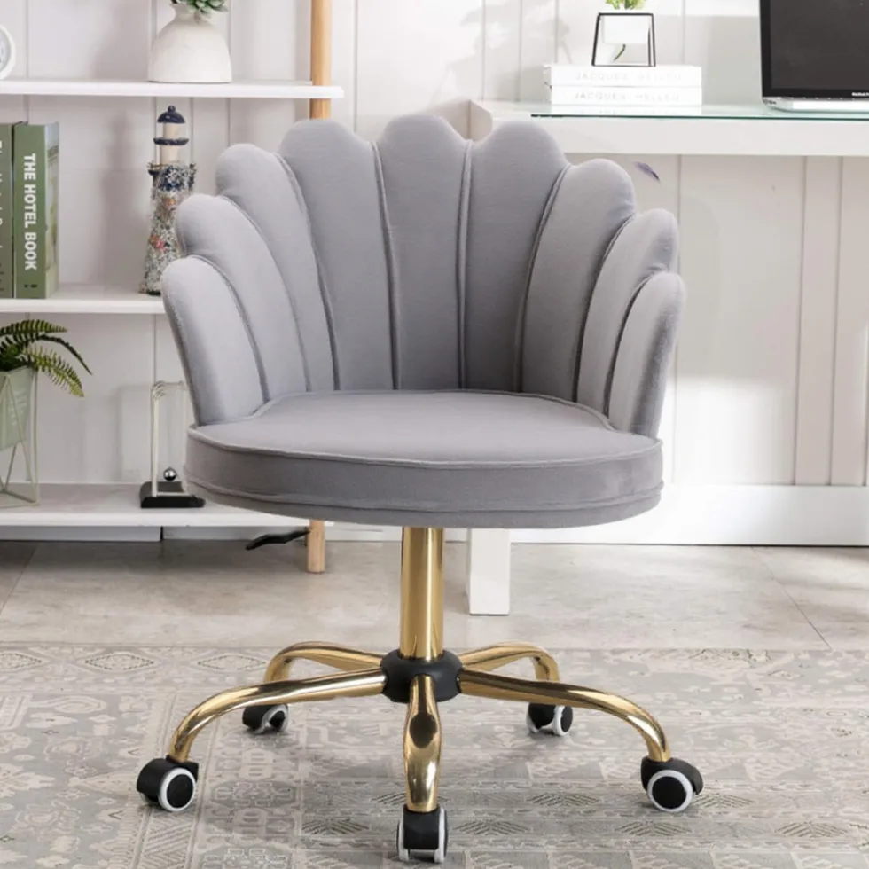 Russle Velvet Schelp Bureaustoel
