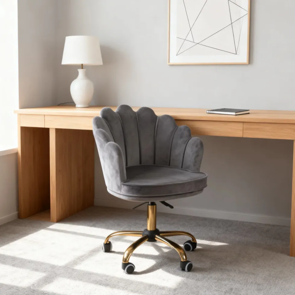 Russle Velvet Schelp Bureaustoel