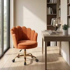 Russle Velvet Schelp Bureaustoel