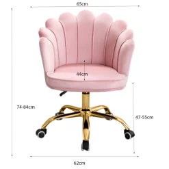 Russle Velvet Schelp Bureaustoel