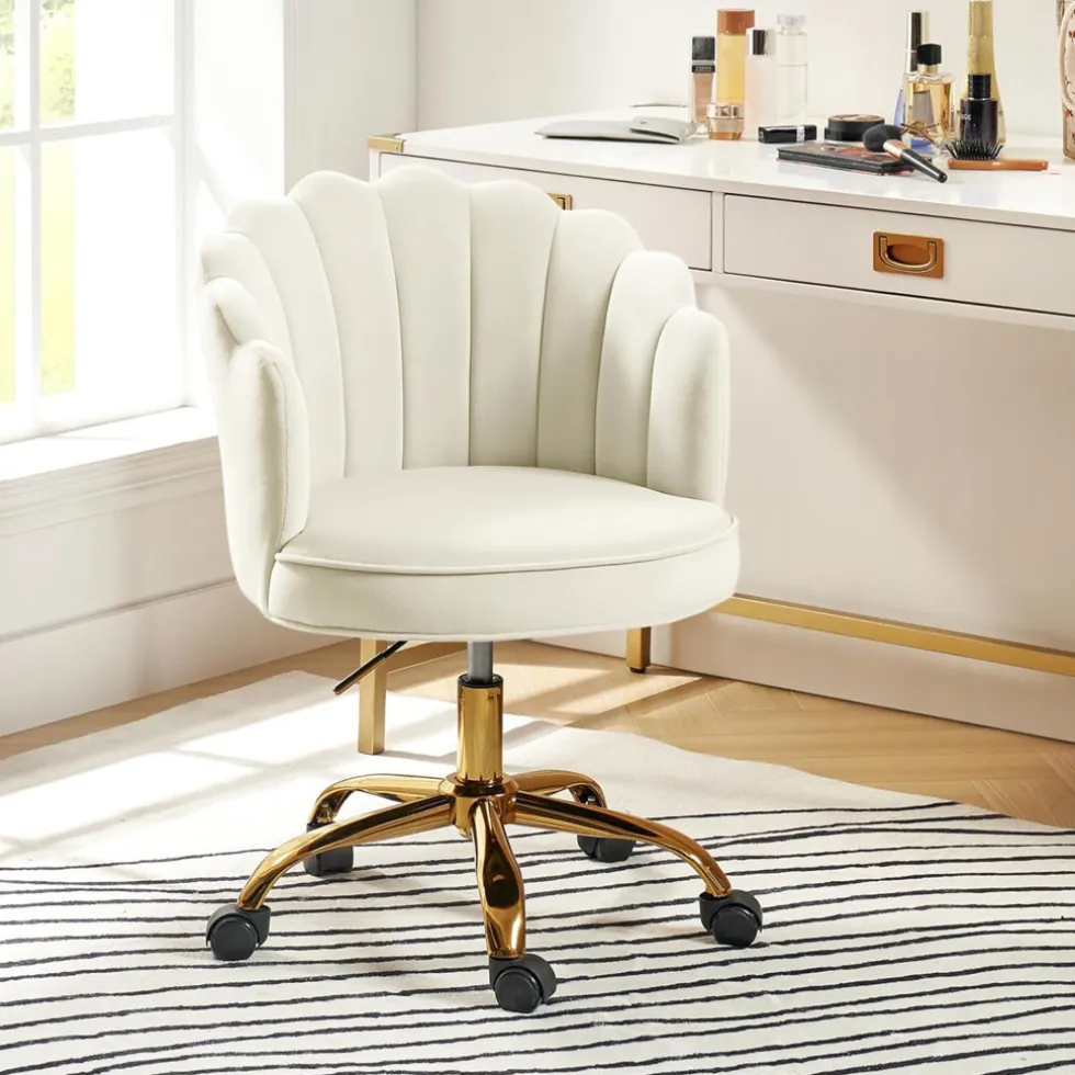 Russle Velvet Schelp Bureaustoel
