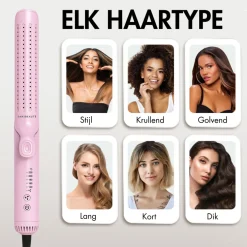 Sansbeauté 2 In 1 Stijltang Airflow - Krullen en Steil haar - Krultang - Stijltangen