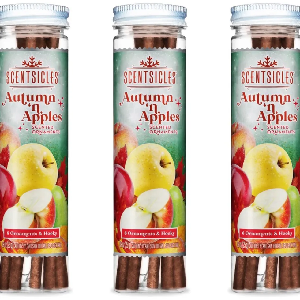 Scentsicles Apples & Autumn geurende kerstboomversiering met haken