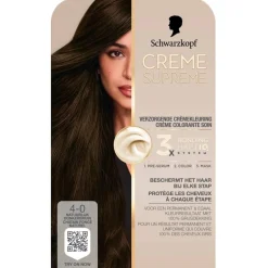 Schwarzkopf Creme Supreme 4-0 Natuurlijk Donkerbruin Verzorgende Crèmekleuring
