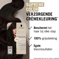Schwarzkopf Creme Supreme 3-0 Natuurlijk Extra Donkerbruin Verzorgende Crèmekleuring