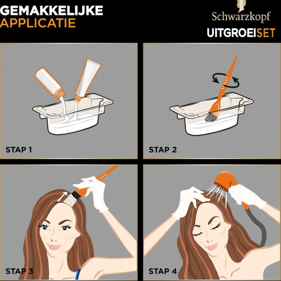 Schwarzkopf Vital R4 Donkerbruin Haarverf Uitgroeiset