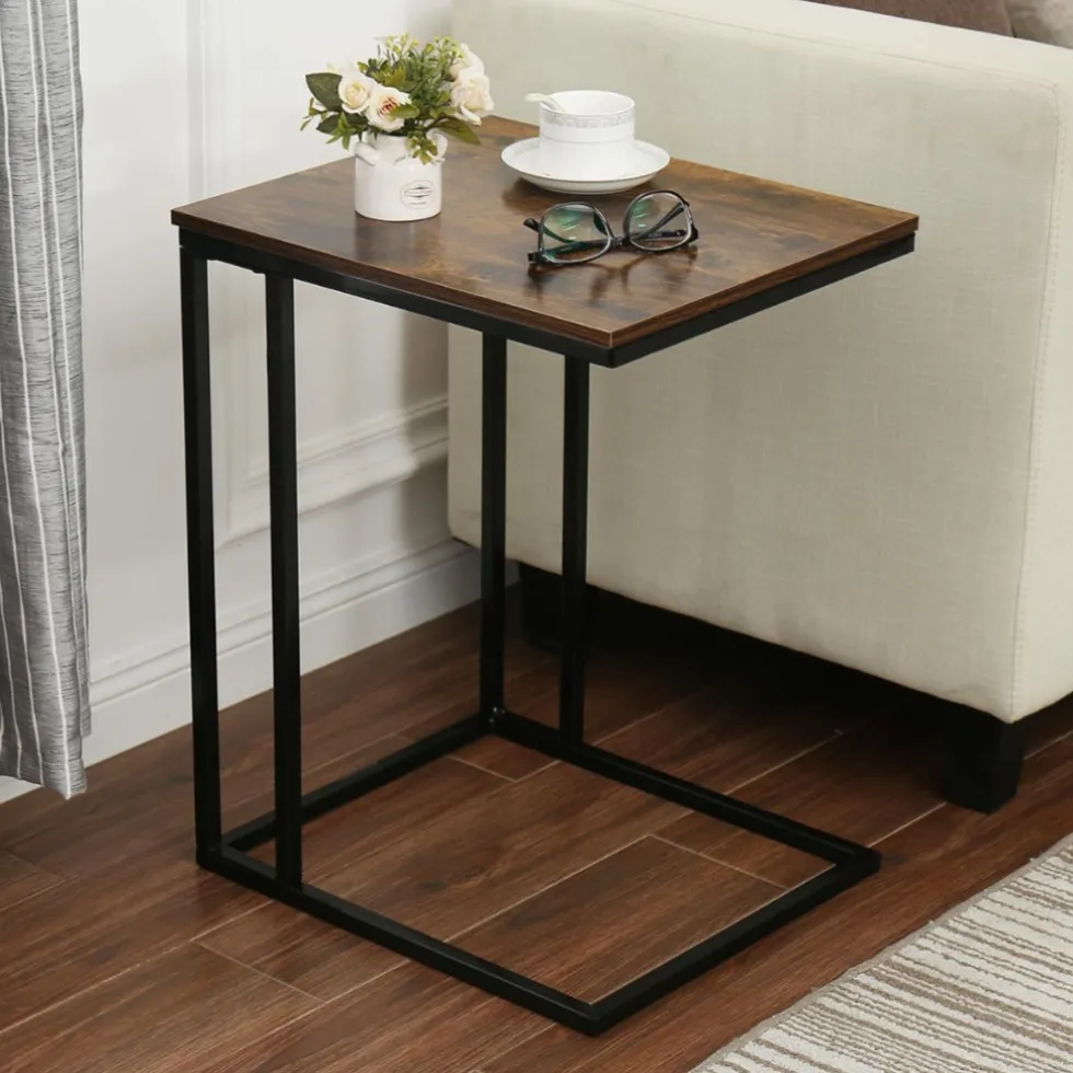 SensaHome Antieke Houten Bijzettafel Sofa Bloemenplank