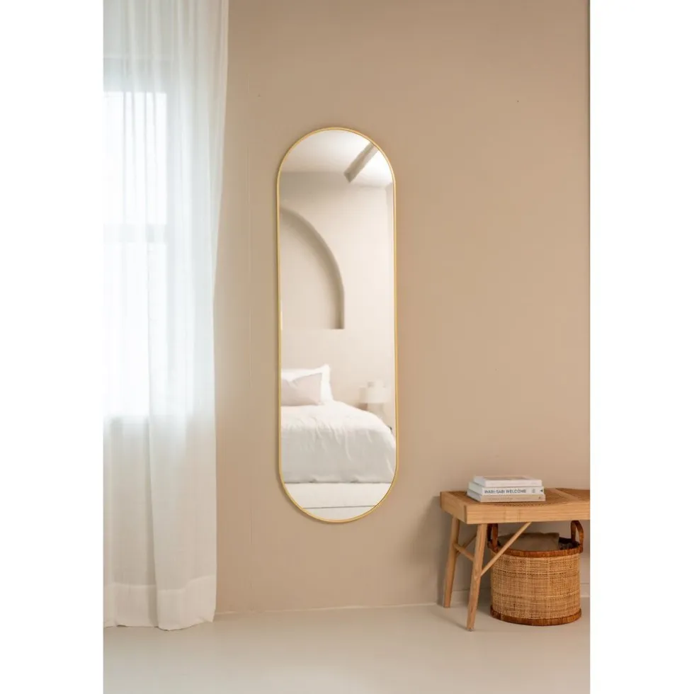 SensaHome Oval Wandspiegel met Metalen Rand Minimalistisch Design