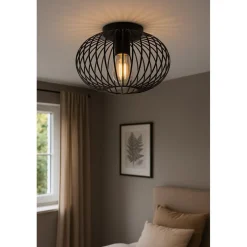 SensaHome Plafondlamp Industrieel Plafonnière Retro Wire Kooi Design