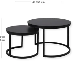 SensaHome Salontafel Set Antieke Ronde Houten Tafelset