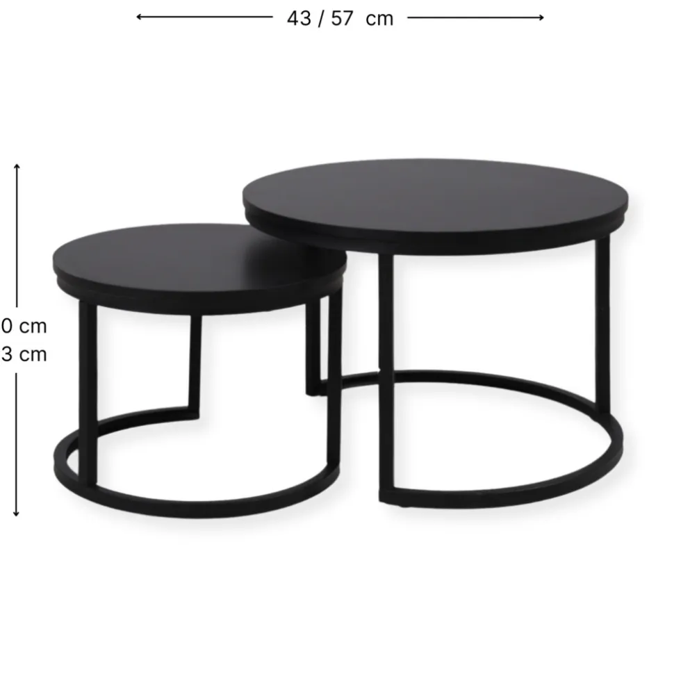 SensaHome Salontafel Set Antieke Ronde Houten Tafelset