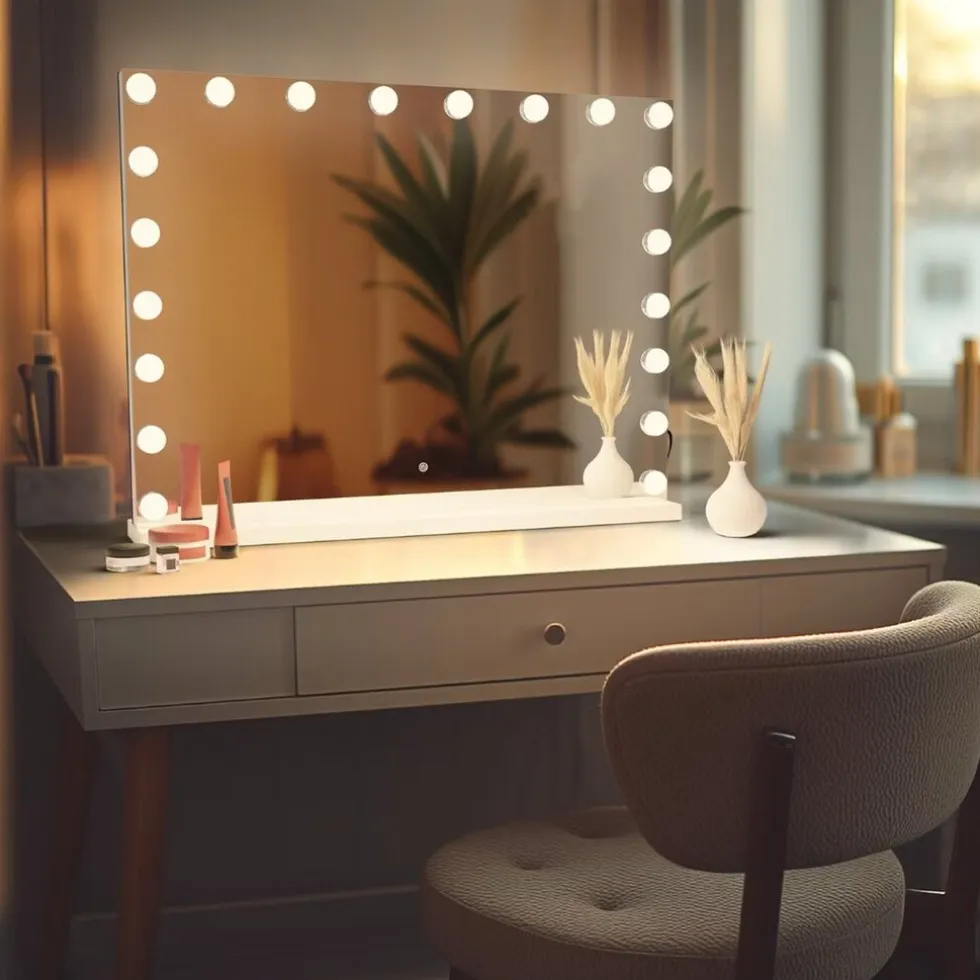 SensaHome Vanity Mirror Pro Hollywood Make-up Spiegel met 15 Dimbare LED Lampen