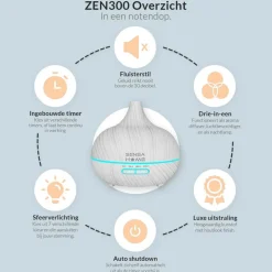 SensaHome ZEN300 Aroma Diffuser Inclusief 3 Flesjes Etherische Oliën