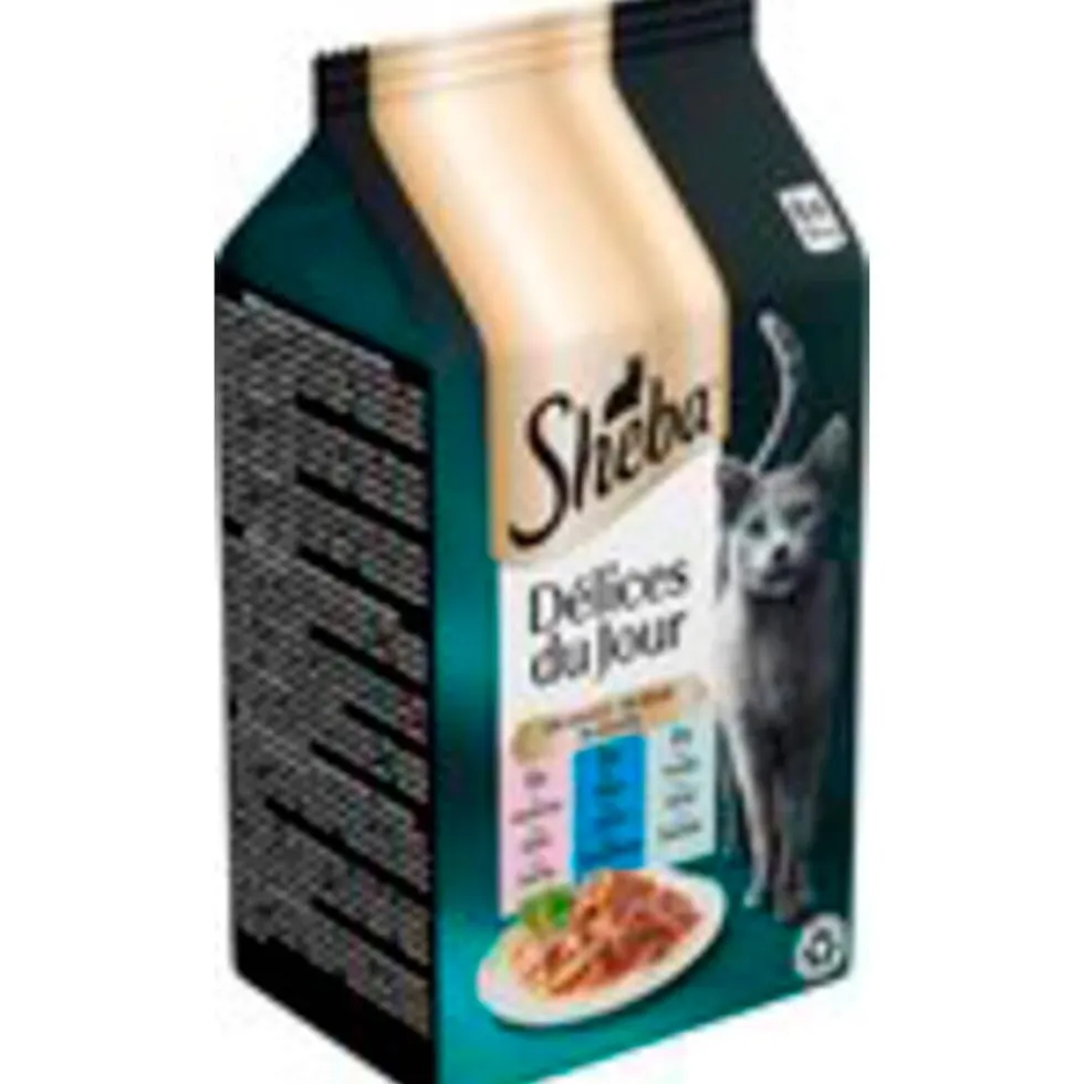Sheba Délices du Jour in Saus met Zalm, Tonijn & Forel Maaltijdzakjes Kattenvoer