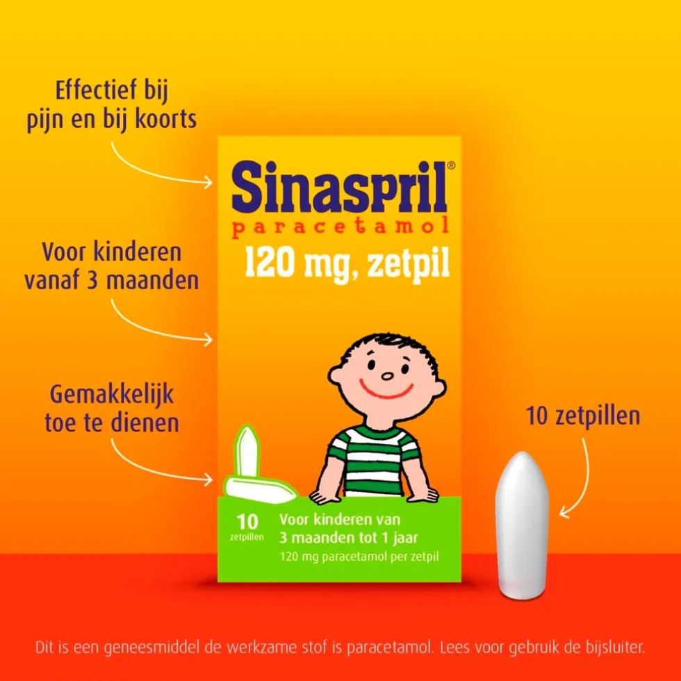 Sinaspril Paracetamol 120mg Zetpillen