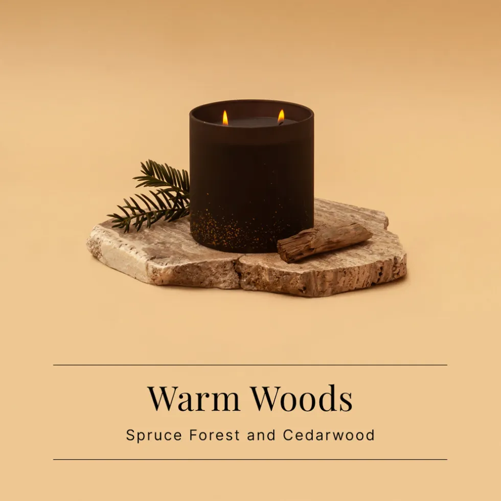 Spaas WinterGlow Geurkaarsen Warm Woods Spar & Cederhout Kaarsenset