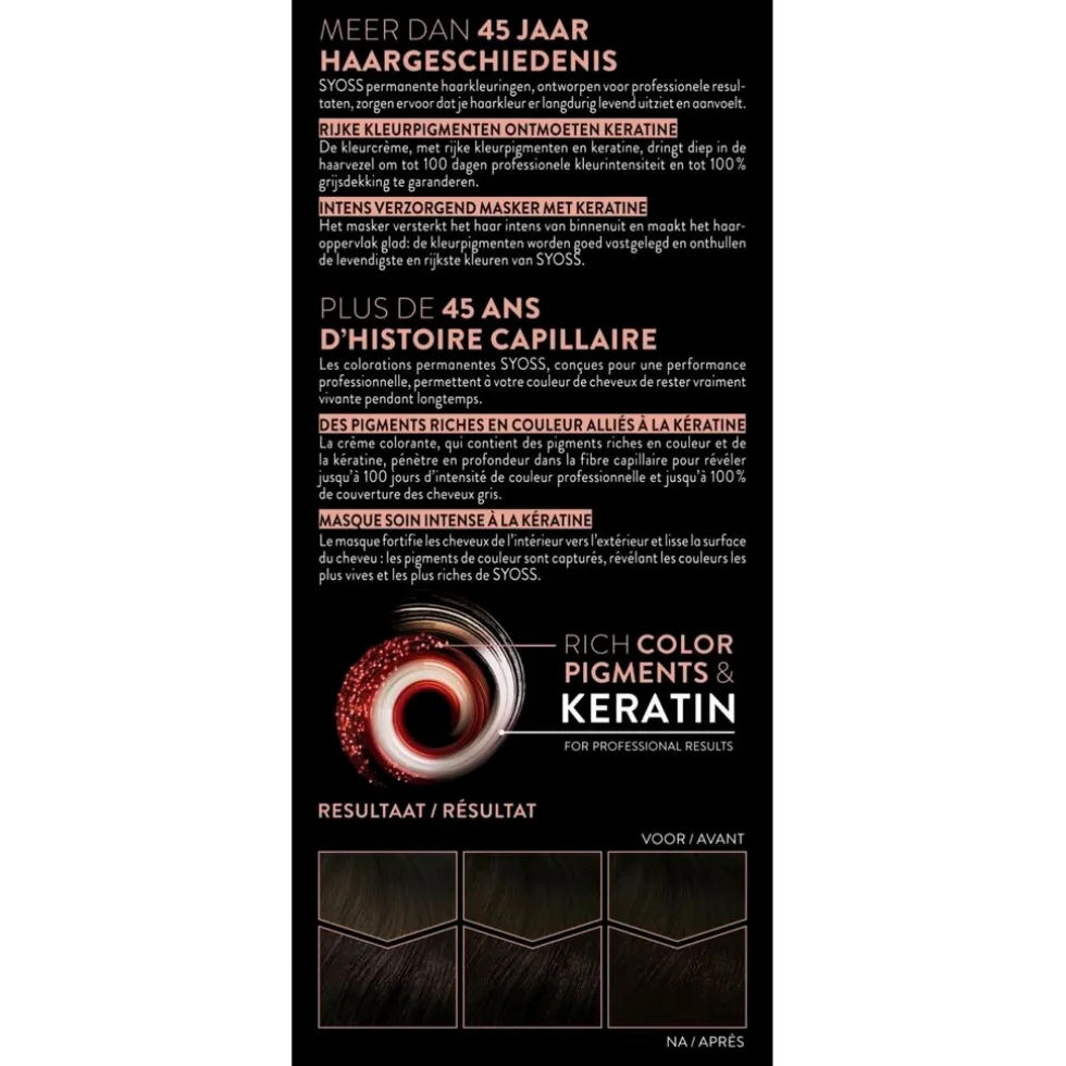 Syoss 2.1 Zwartbruin Permanente Haarkleuring