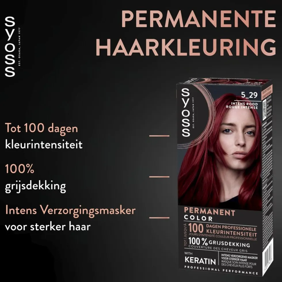 Syoss Permanent Color 5-29 Intens Rood Permanente Haarkleuring
