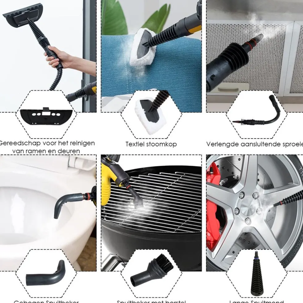 Trendmix Hand Stoomreiniger Met 9-Delige Accessoireset