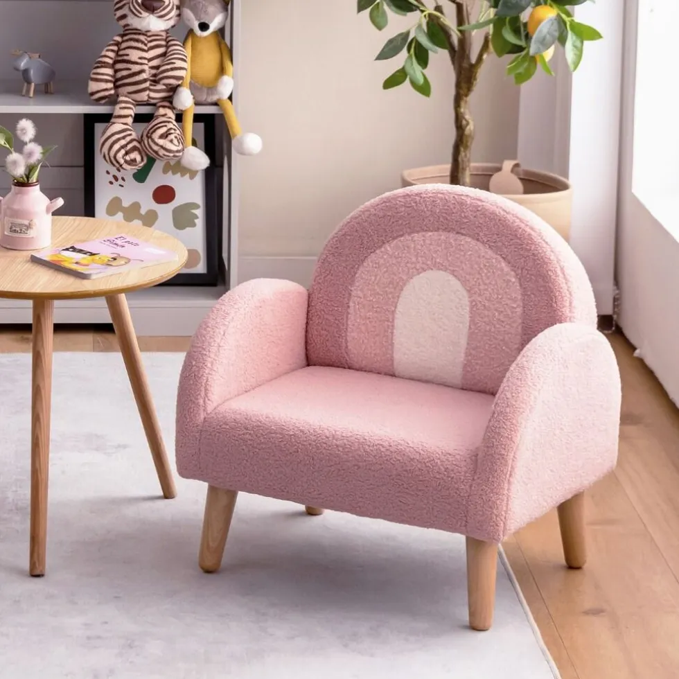 Trendmix Kinder Fauteuil Teddy Stof Regenboog Lounge Stoel