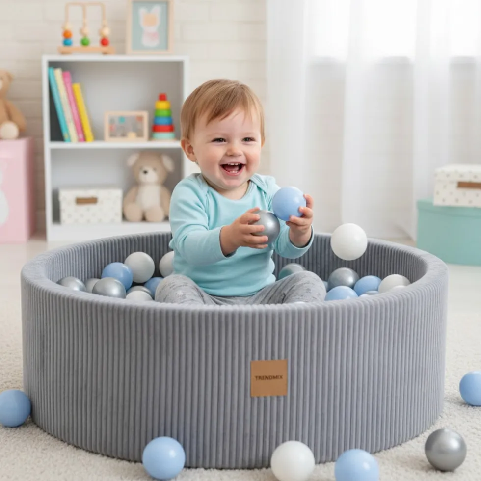 Trendmix ronde ballenbak voor kinderen en baby’s met speelballen