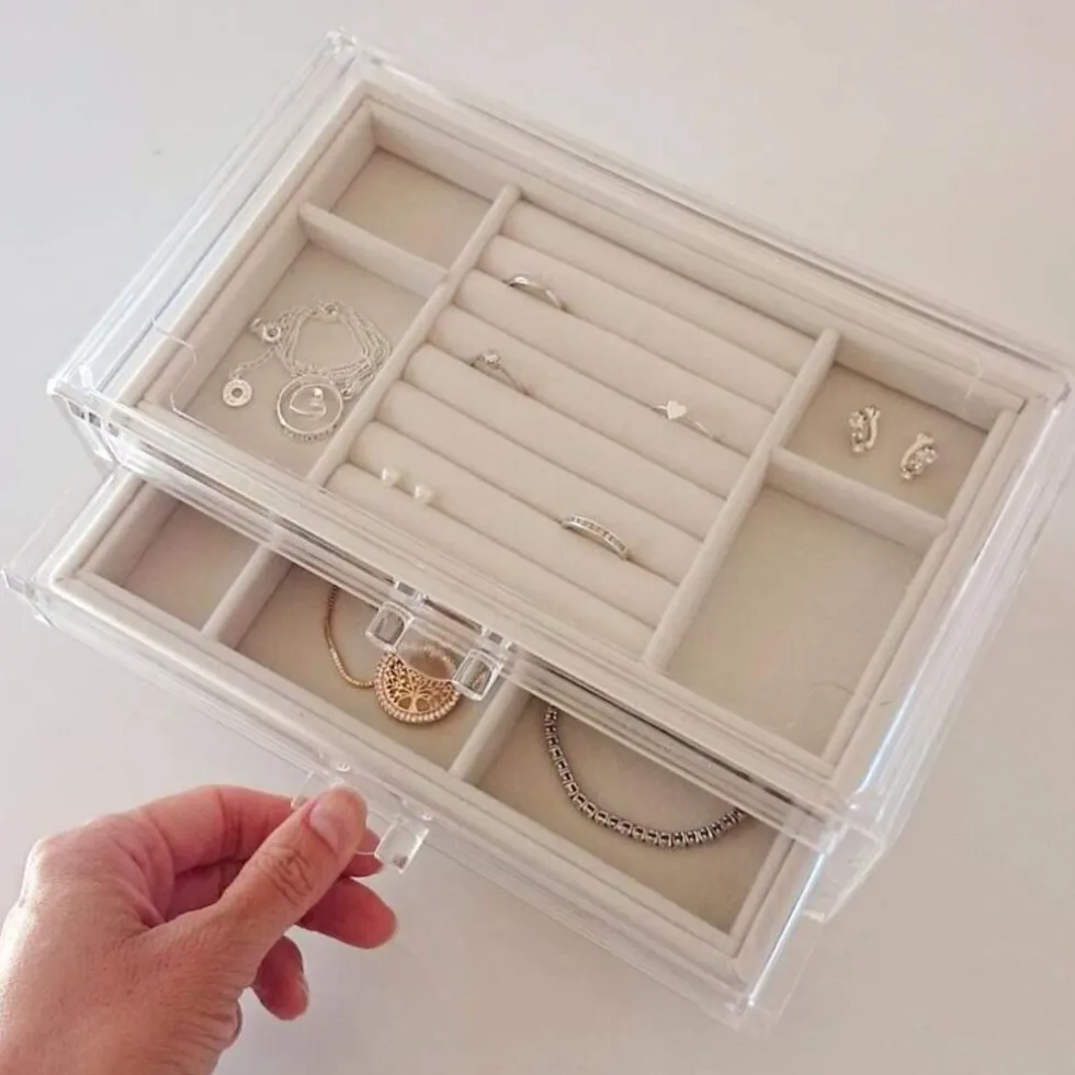 UNIQ Acryl Sieradendoos met 3 Laden, Organizer Transparant