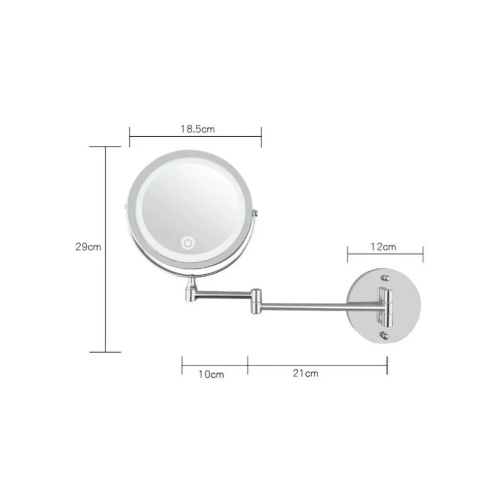 UNIQ Led Cosmeticamake-upspiegel voor Wandmontage met Scharnierar