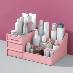 UNIQ Make‑up & Sieraden Organizer – 2 Laden, Roze - P110