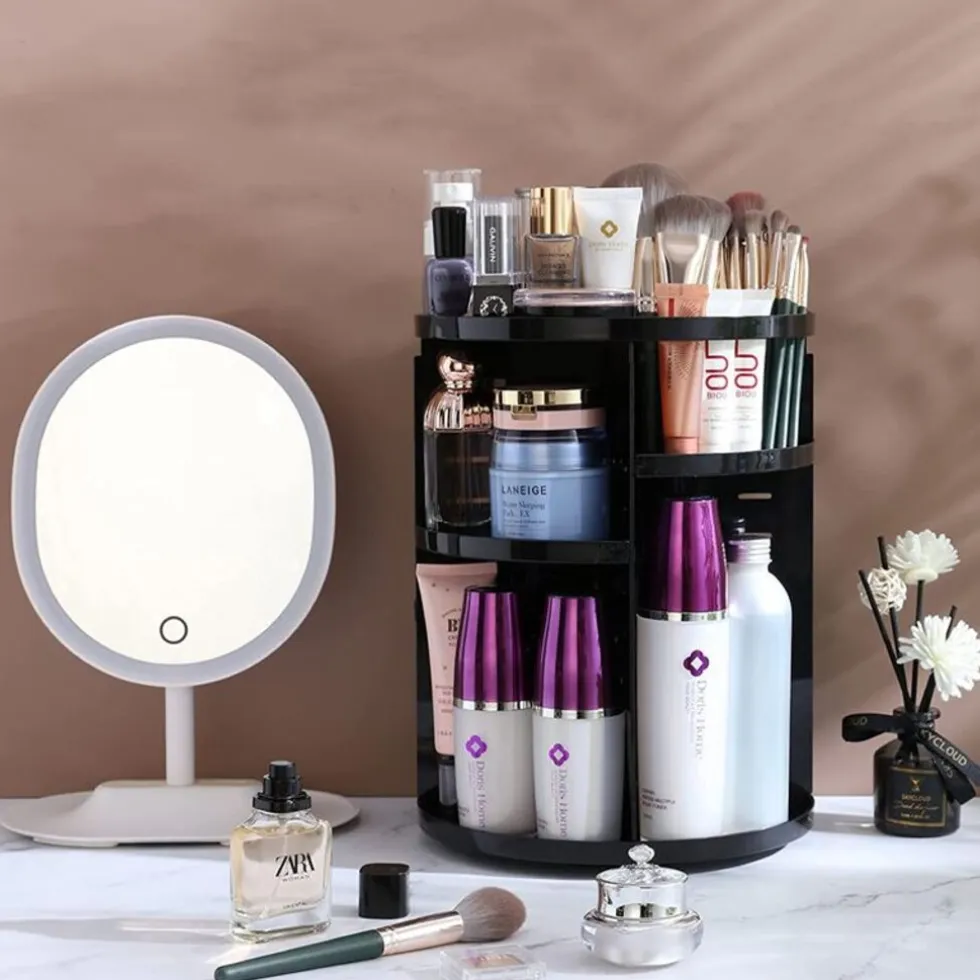 UNIQ 360° Roterende Make‑up Organizer – Zwart