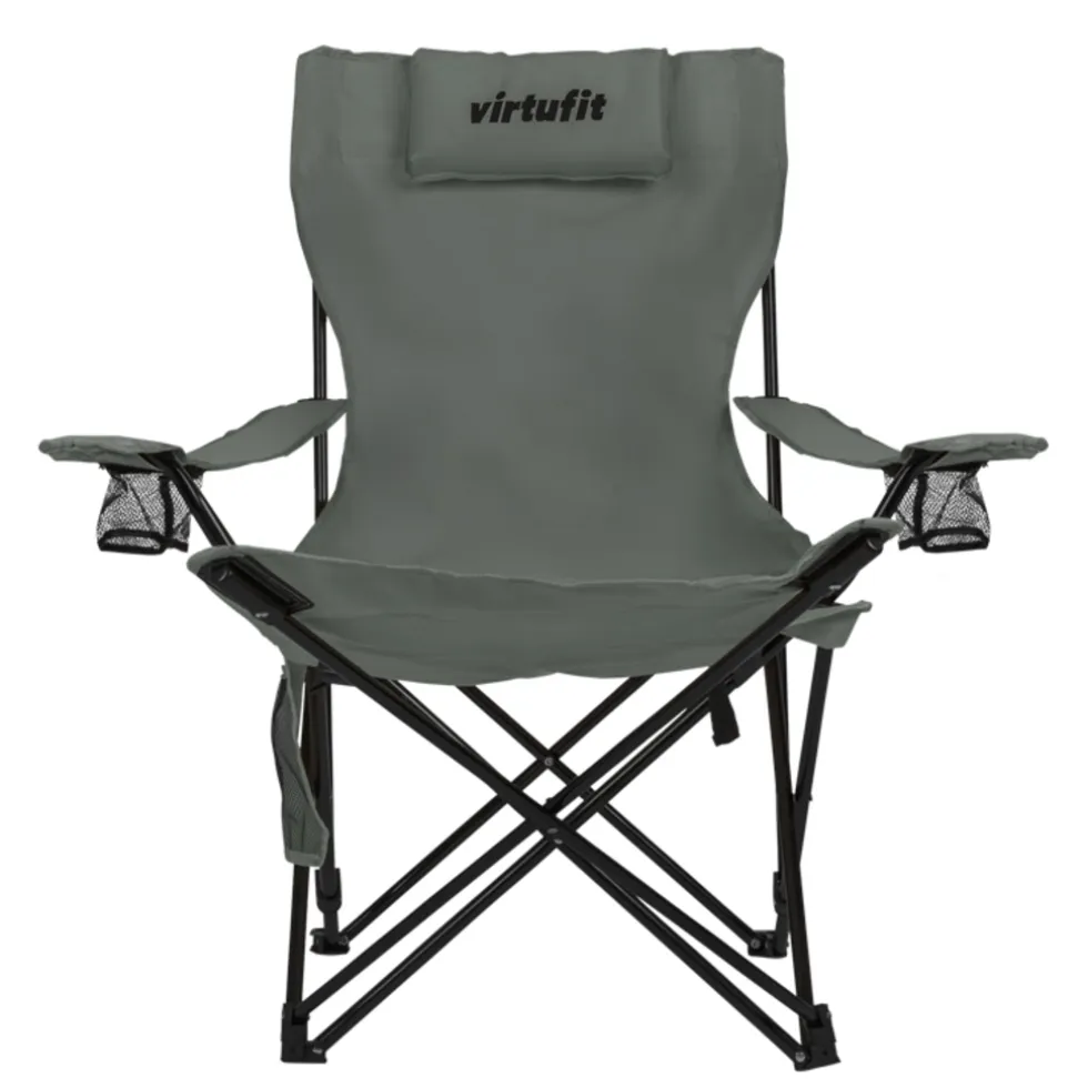 VirtuFit Opvouwbare Camping Stoel met Voetsteun