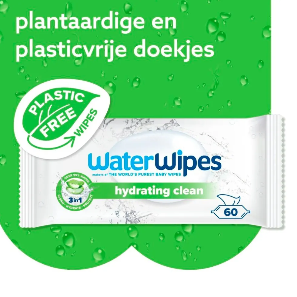 WaterWipes Hydrating Clean Babydoekjes