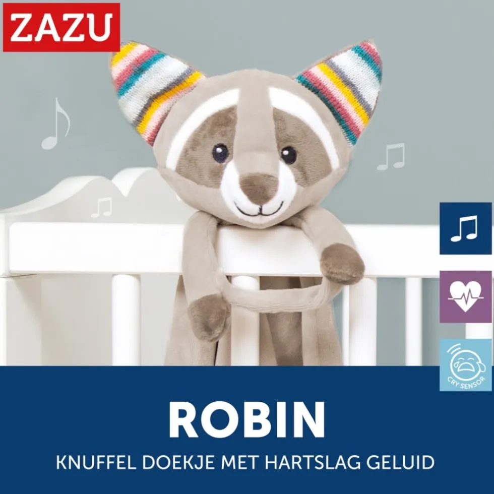 Zazu Robin de Wasbeer Heartbeat Knuffeldoekje
